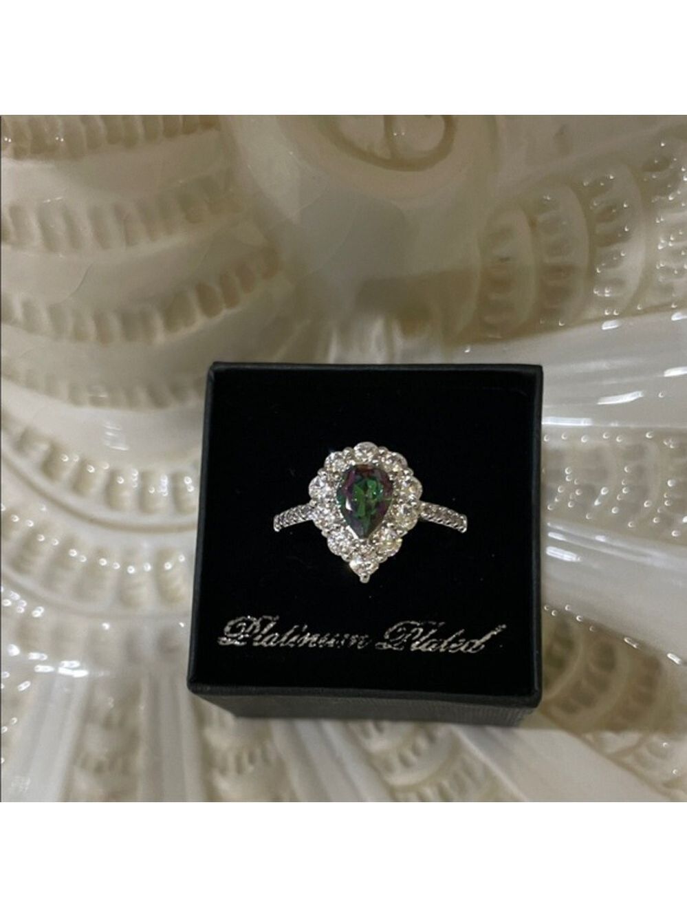 Platinum Plated Women’s Ring Occasion Ring Size 10 Women’s Elegant Jewelry